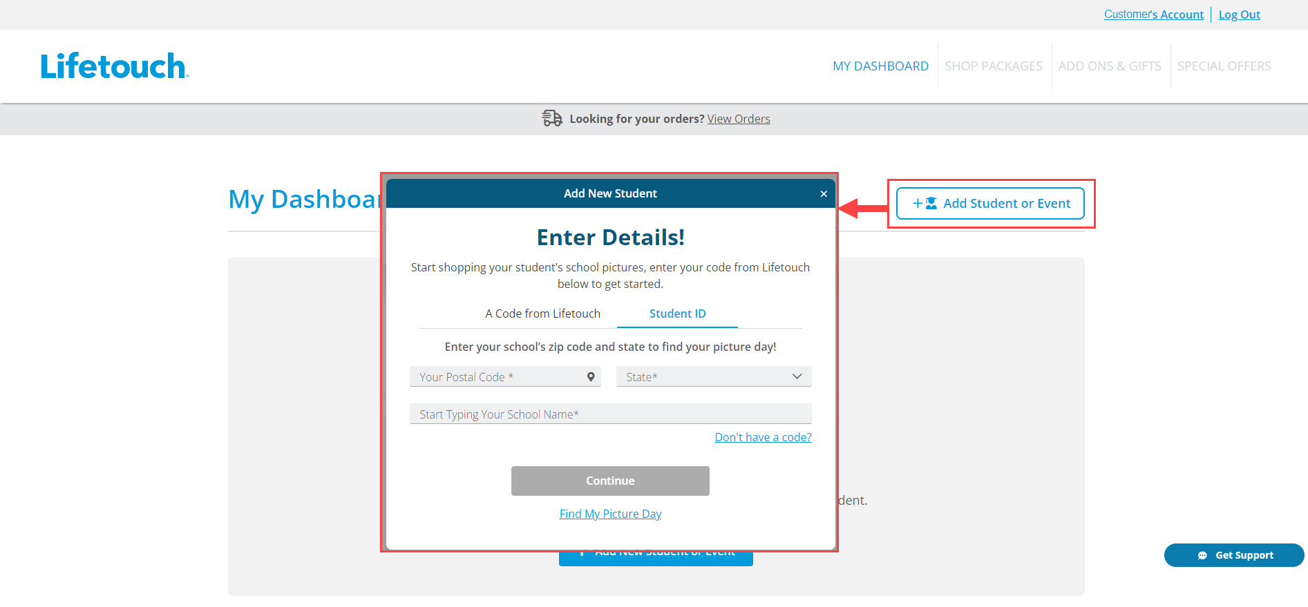 Student ID for Mylifetouch Accounts